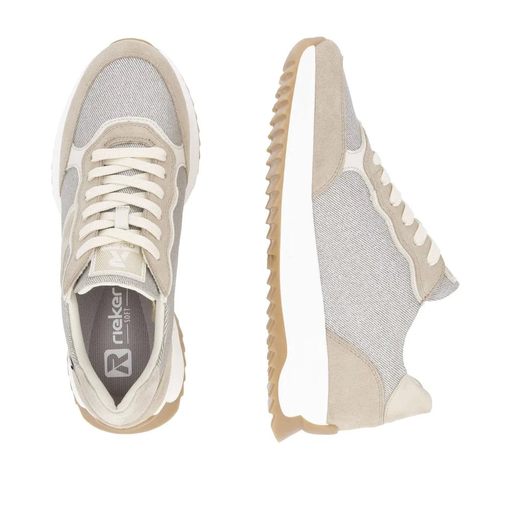 Lehm/Beige-Silber/Offwhite/Muschel